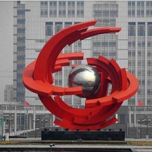 large size painted factory direct supplied abstract stainless steel sculpture for outside company decoration
