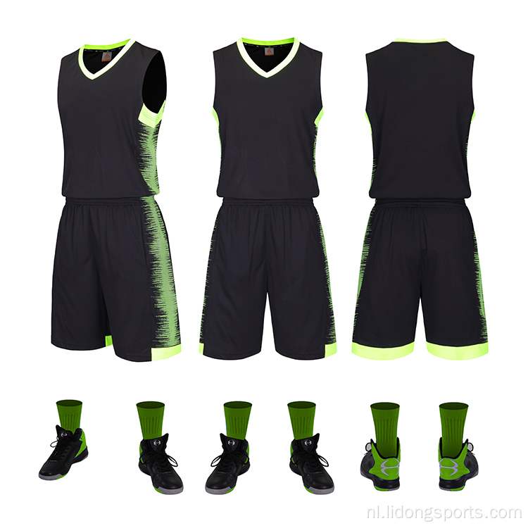 Hoogwaardige 100% polyester modieuze basketbal jerseys