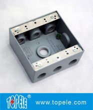 3 Holes / 4 Holes Two Gang 2” Deep Aluminum Weatherproof Electrical Boxes For Branch Circuit Wiring