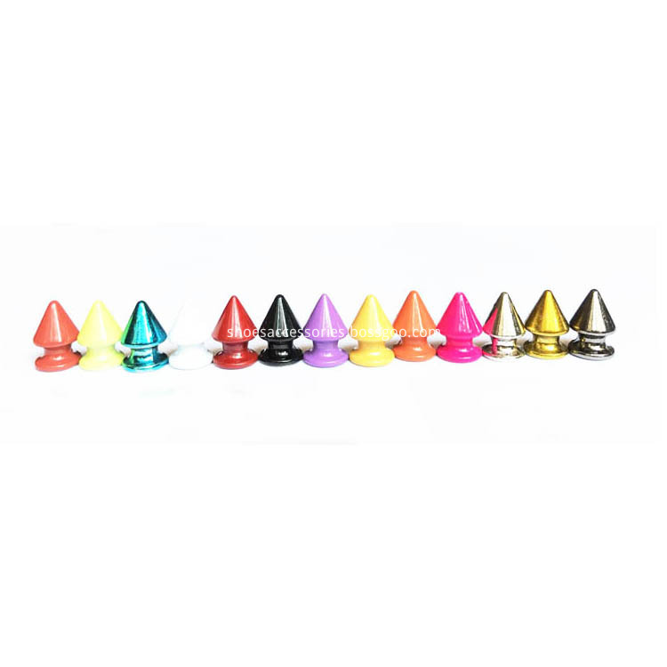 Colorized Conical Metal Screw Back Spike Studs