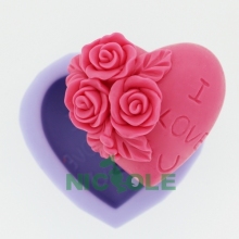 silicone rubber valentine's day heart soap molds moulds