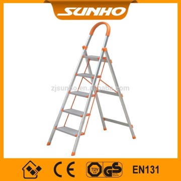 CE certificated Aluminum Household 5 step household ladders
