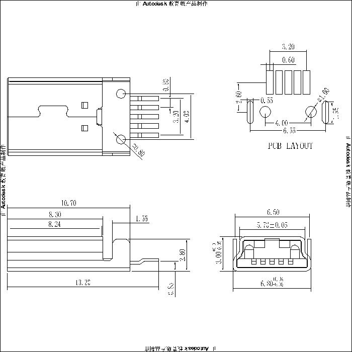 NUMM02-XXXXX MINI USB 5P M SMT WITH FORK TYPE