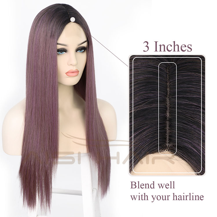 Aisi Hair Party Cosplay Popular Wholesale Vendor Long Silky Straight Ombre Purple Wig For Black Women Synthetic Hair Wigs