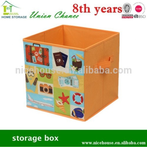 cool printed storage cube, underwear organize ,two side handle drawer box foldable