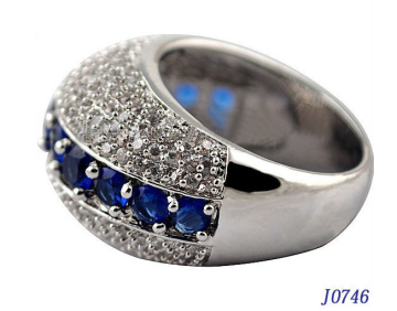 2013 novelty design channel zircon cluster ring