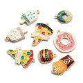 Alloy Zinc Donut Pizza Charm Enamel Food Popsicle Decor for Girls Jewelry Pendants Earring Ornament Accessories