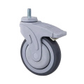 Hospital Swivel threaded stem TPR caster with brake