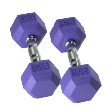 15LB Color Rubber Hex Dumbbell