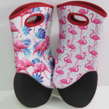 Neoprene BBQ cooking gloves oven mitts with printing