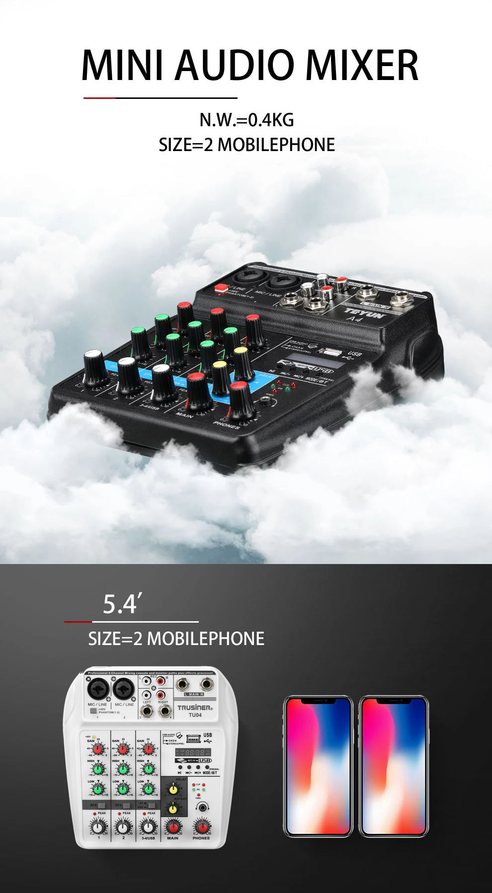 China Wholesale Desktop Audio Mixer 4 Channel Price