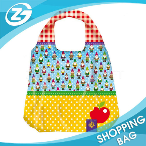 Customized Full Color Printing Nylon Foldable Shopping Bag