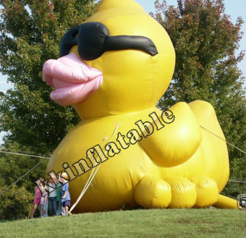 giant inflatable promotion duck, inflatable rubber duck with black glass