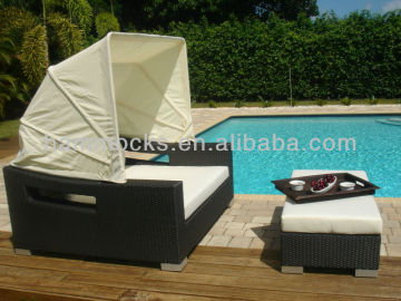 OUTDOOR SUN BED LOUNGER WITH CANOPY