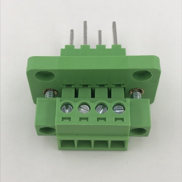 4 pin through wall mounting pluggable terminal block