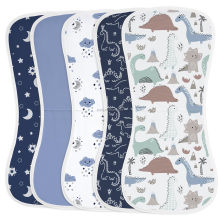 Customizable Dinosaur Print Silicone Baby Burp Cloths