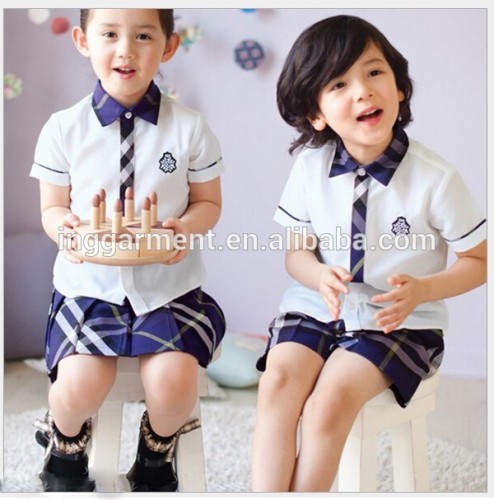 Primary School Student Kid's Uniform Short Sleeve White Shirt