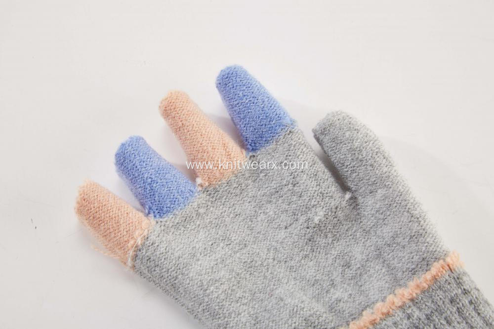 Girl's Boy's Colorful School Fingerless Gloves