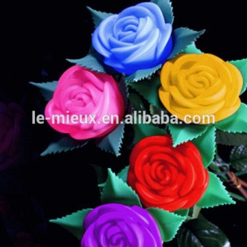 Manufacture Simulating Rose Flower Light with Stem, Mix Color Rose Light