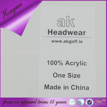 cheap nylon headwear print label / headwear print label