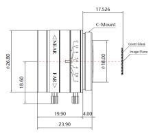 12mm Machine Vision Lens - CS C Mount 5MP 1/1.8''