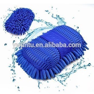 Chenille Sponge Mitt Microfiber brush,chenille sponge glove