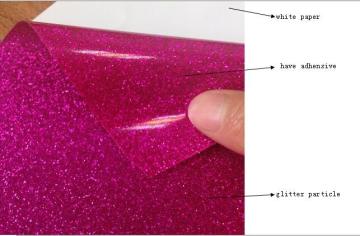 adhesive PVC with fine glitter on the surface