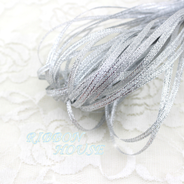 (40 meters/lot) 1/8'' (3mm) silver polyester organza ribbons Christmas packaging ribbon high-grade quality squares ribbons