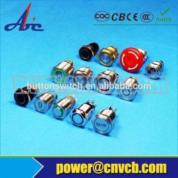 12mm elevator push button 6 pin push button switch