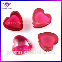 heart ruby stone cabochon cut synthetic corundum gemstone rough