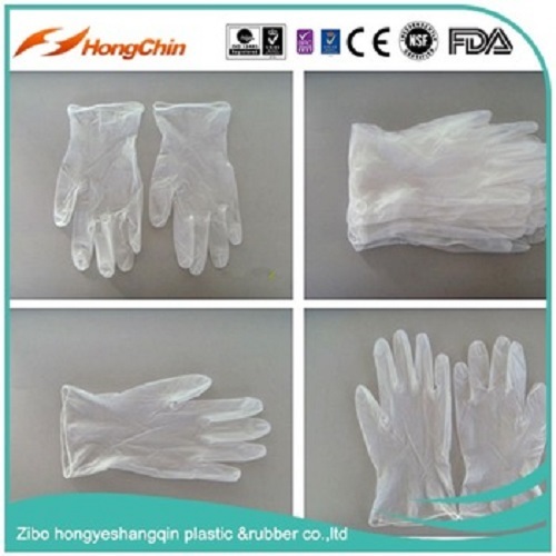 Guantes de vinilo desechables sin polvo transparente