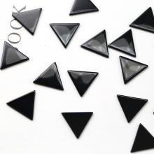 Wholesale Natural Black Agate Straight Triangle Shape Agate