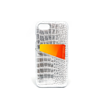 Capa de telefone de suporte de cartão de couro de crocodilo para Iphone