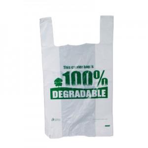 Custom degradable t-shirt style shopping bag handle bag