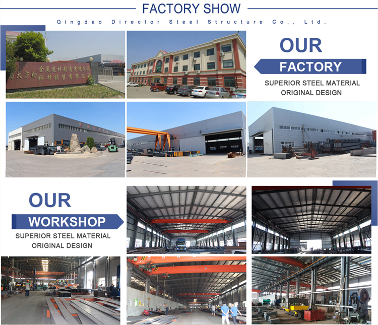 Prefabricated Portal Frame Construction Easy Install Prefab Steel Structure Showroom/Workshop/Warehouse