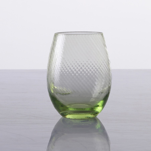 Großhandels-handgemachtes grünes Wasserglas-Set von 9