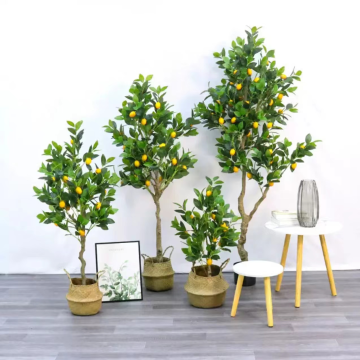 2024 Custom Artificial Lemon Tree with Realistic Leaves and Fruits for Indoor/Outdoor Decor