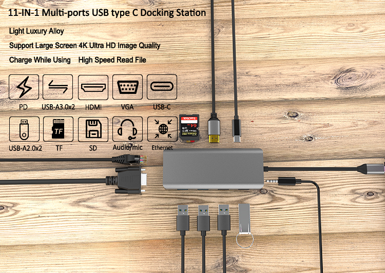 11 In 1 Type C Docking Station AUX