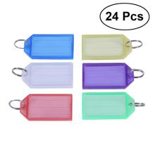 24pcs Multicolor Plastic Key Fobs Luggage ID Tags Labels with Key Rings (Mixed Color)