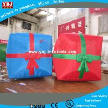 Inflatable Christmas santa and snowman gift box