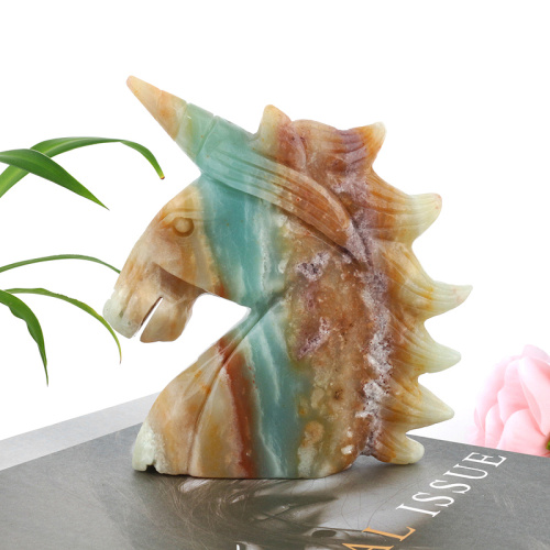 水晶宝石手工独角兽雕像