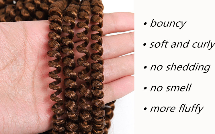 8 inch,30 strands/pack Ombre Hair Extension Crochet Spring Twist Crochet Braids Synthetic Braiding Hair Spring Twist Hair