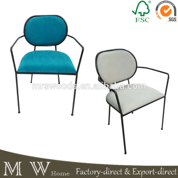 french country metal frame dining chair, upholstered metal chair, metal frame dining chair