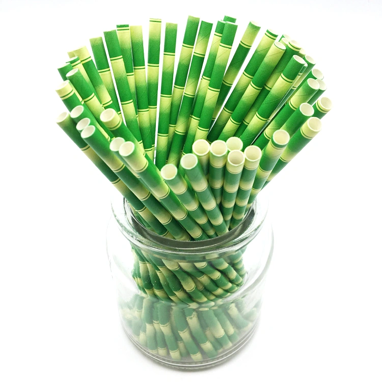 Wholesale Eco Biodegradable Disposable Bamboo Paper Drinking Straws