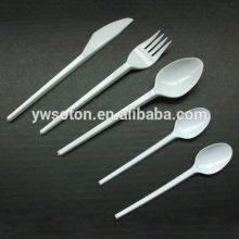 white plastic cutlery set/heavy weight cutlery set/medium weight cutlery set/popular white cutlery set