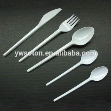 white plastic cutlery set/heavy weight cutlery set/medium weight cutlery set/popular white cutlery set