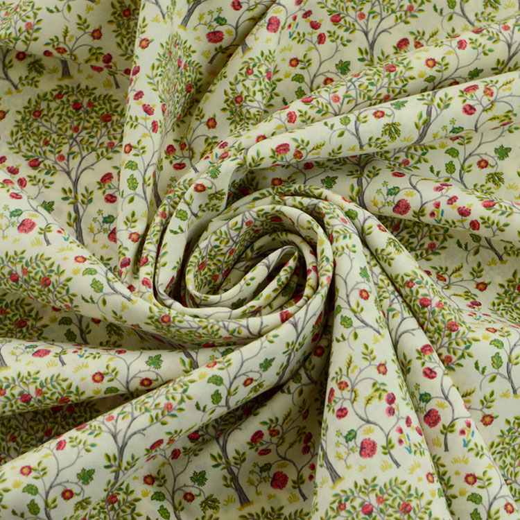 Wholesale Clothing Material Poplin Cotton Woven Floral Design Fabric For Dress