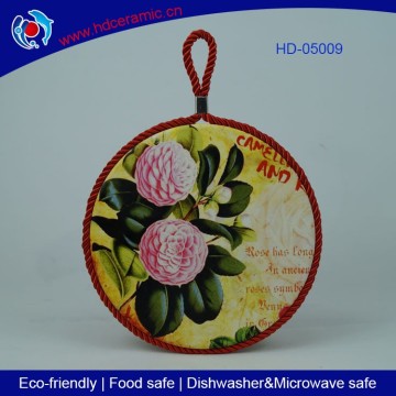 Kitchen Supplies Ceramic Pot Cushion,Tablemat,Pot Holder wth cork back