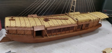 Cherry wood version ship model kits scale 1/50 Qingming Shanghe Tuo River Passenger Ship Model Kit