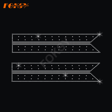 Straight Lines Heat Press on Cheer Bow Rhinestone Design